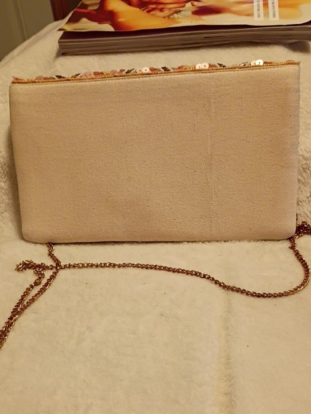 Jane Marie Glitz And Glam Embellished Sequin Envelope Clutch Pink & Gold. **** View 2